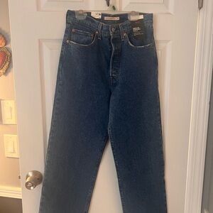 Levi's Dark Blue Ribcage Straight ankle Jeans